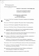 Decree No. 2002-484 of 15-11-2002 on the rational management of biomedical waste in the Republic of Benin thumbnail