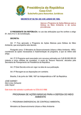 Decree No. 92.752 approving the program of basic actions for protection of the environment thumbnail
