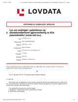 Act on amendments to the Patents Act and the Plant Breeders' Act thumbnail