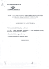 Law No. 1/06 of March 21, 2011 regulating the practice of the veterinary profession thumbnail