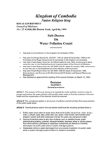 Sub-Decree On Water Pollution Control No. 27 ANRK.BK thumbnail