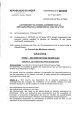 Ordinance No. 2010-09 of April 1, 2010 on the Water Code in Niger. thumbnail