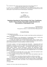 Cabinet Regulation No. 858 of 2004 on Characterization of the Types, Classification, Quality Criteria of Surface Water Bodies and the Procedures for Determination of Anthropogenic Loads thumbnail
