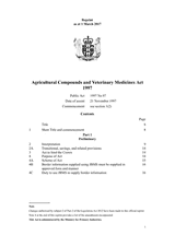 Agricultural Compounds and Veterinary Medicines Act 1997 thumbnail