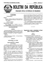 Ministerial Order No. 180/2004 approving the Regulation on water quality for human consumption thumbnail