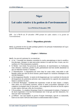 Framework Law Relating to Environmental Management n°98-56 of December 29, 1998 thumbnail