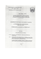 Law No. 01-009 of July 16, 2001 creating the national order of veterinarians and setting the framework for the exercise of the veterinary profession thumbnail