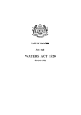 Waters Act 1920 thumbnail