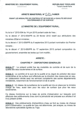 Ministerial Order No. 019-14-MER of July 16, 2014 setting the methods for controlling and monitoring the quality of groundwater and surface water thumbnail