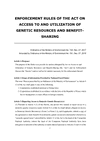 Enforcement Rule of the Act on Access to and Utilization of Genetic Resources and Benefit-Sharing thumbnail
