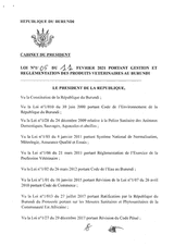 Law No. 1/05 of February 11, 2021 on the management and regulation of veterinary products in Burundi thumbnail