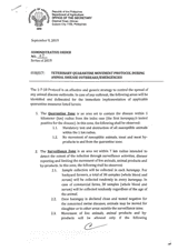 Administrative Order No. 07 Series of 2019 on Veterinary Quarantine Movement Protocol During Animal Disease Outbreaks/Emergencies thumbnail