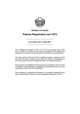 Patents Registration Act 1973 thumbnail