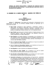 Law No. 1614 - General of the Regulatory and Tariff Framework of the Public Service for the Provision of Drinking Water and Sanitary Sewerage for the Republic of Paraguay thumbnail