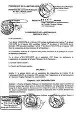 Decree No. 000820/PR/MSPP establishing the organization and operation of the Institute of Public Hygiene and Sanitation thumbnail
