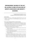 Enforcement Decree of the Act on Access to and Utilization of Genetic Resources and Benefit-Sharing thumbnail