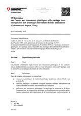 Ordinance on access to genetic resources and fair sharing and equitable benefits arising from their use thumbnail