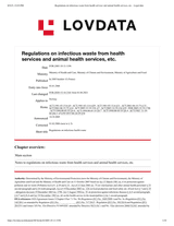 Regulations on infectious waste from health services and animal health services, etc thumbnail