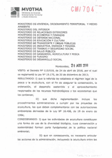 Decree of the Council of Ministers No. 704 - Modifies Decree No. 349/005, Regulation of Environmental Impact Assessment and environmental authorizations thumbnail