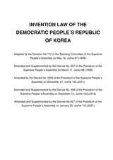 Law on Inventions of the Democratic People’s Republic of Korea thumbnail